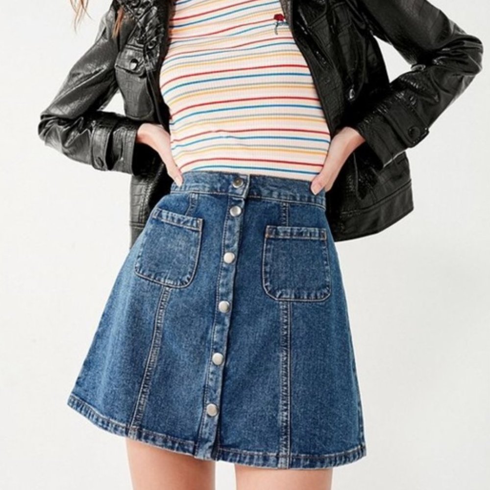Urban Outfitters BDG Denim Front Button Mini Skirt